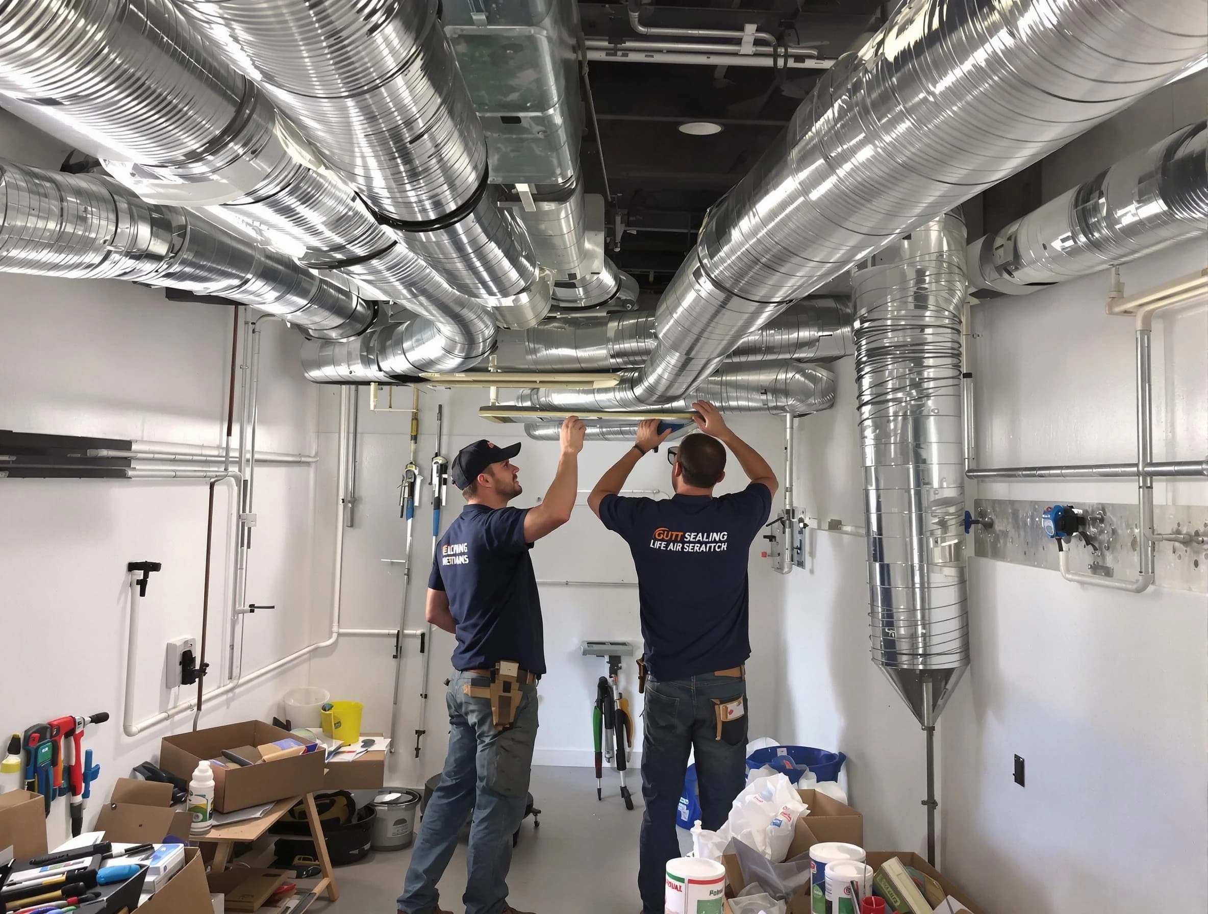 Loveland Air Duct Cleaning technician applying professional duct sealing solutions in Loveland