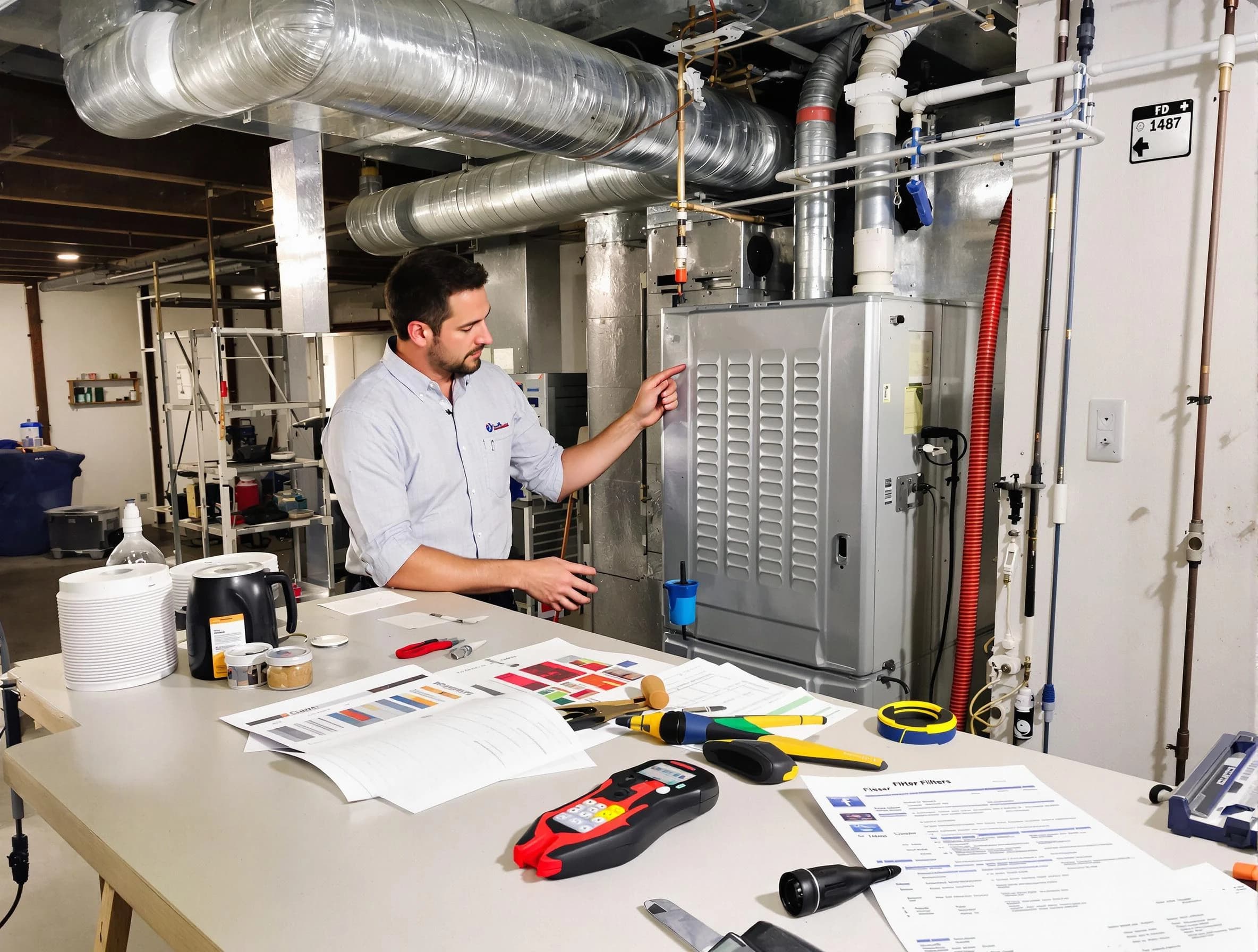 Loveland Air Duct Cleaning inspector conducting detailed filter system evaluation using professional diagnostic tools in Loveland