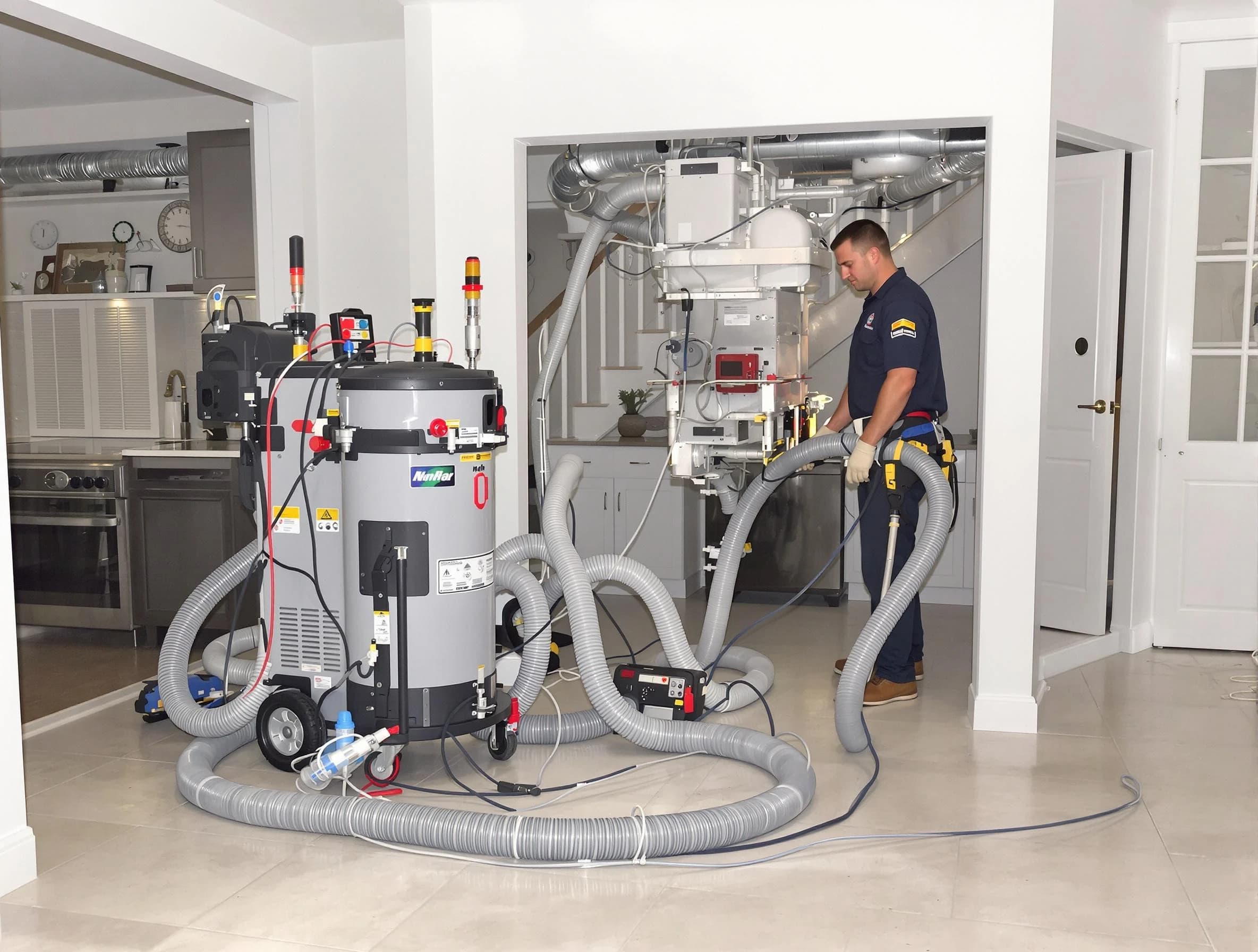 Loveland Air Duct Cleaning technician operating negative pressure cleaning equipment for thorough duct maintenance in Loveland