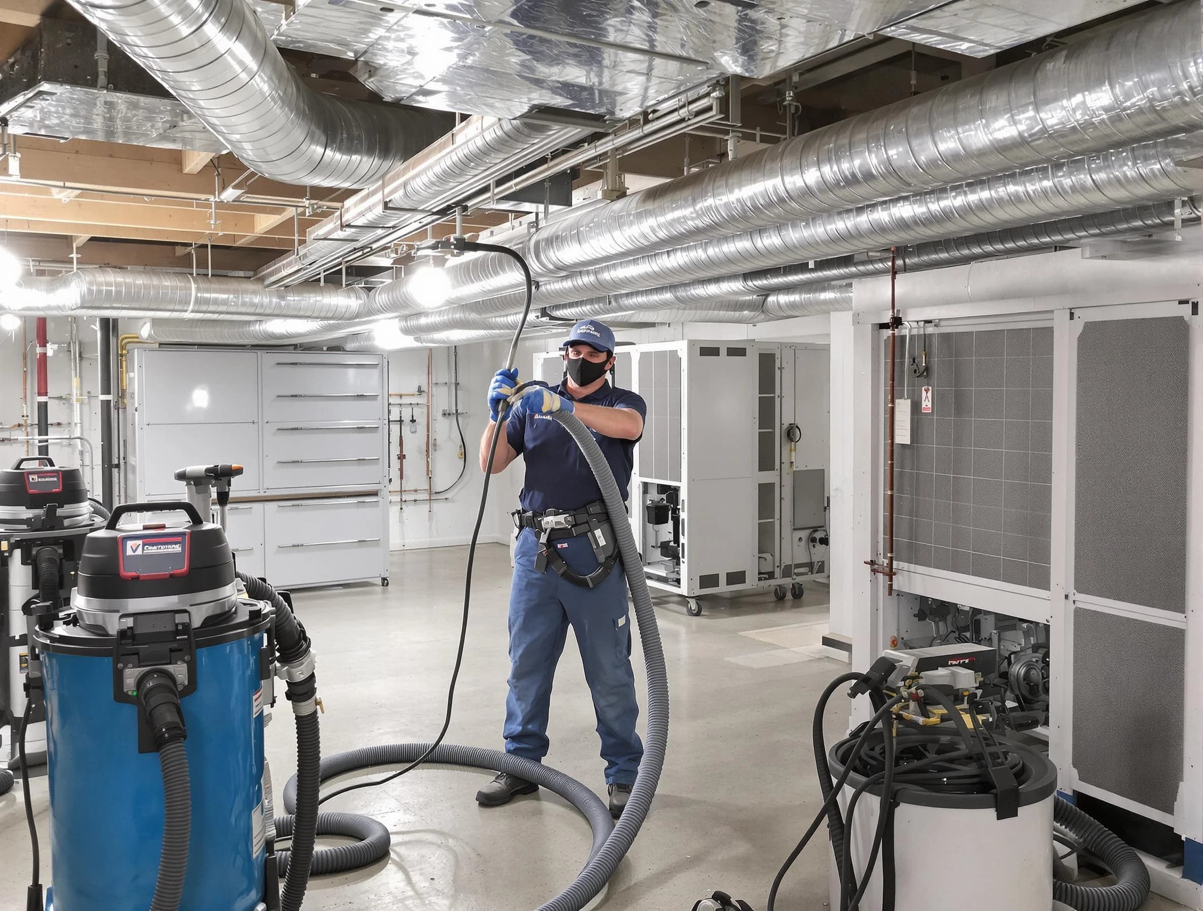 Loveland Air Duct Cleaning specialist performing thorough central air duct cleaning for improved system efficiency in Loveland
