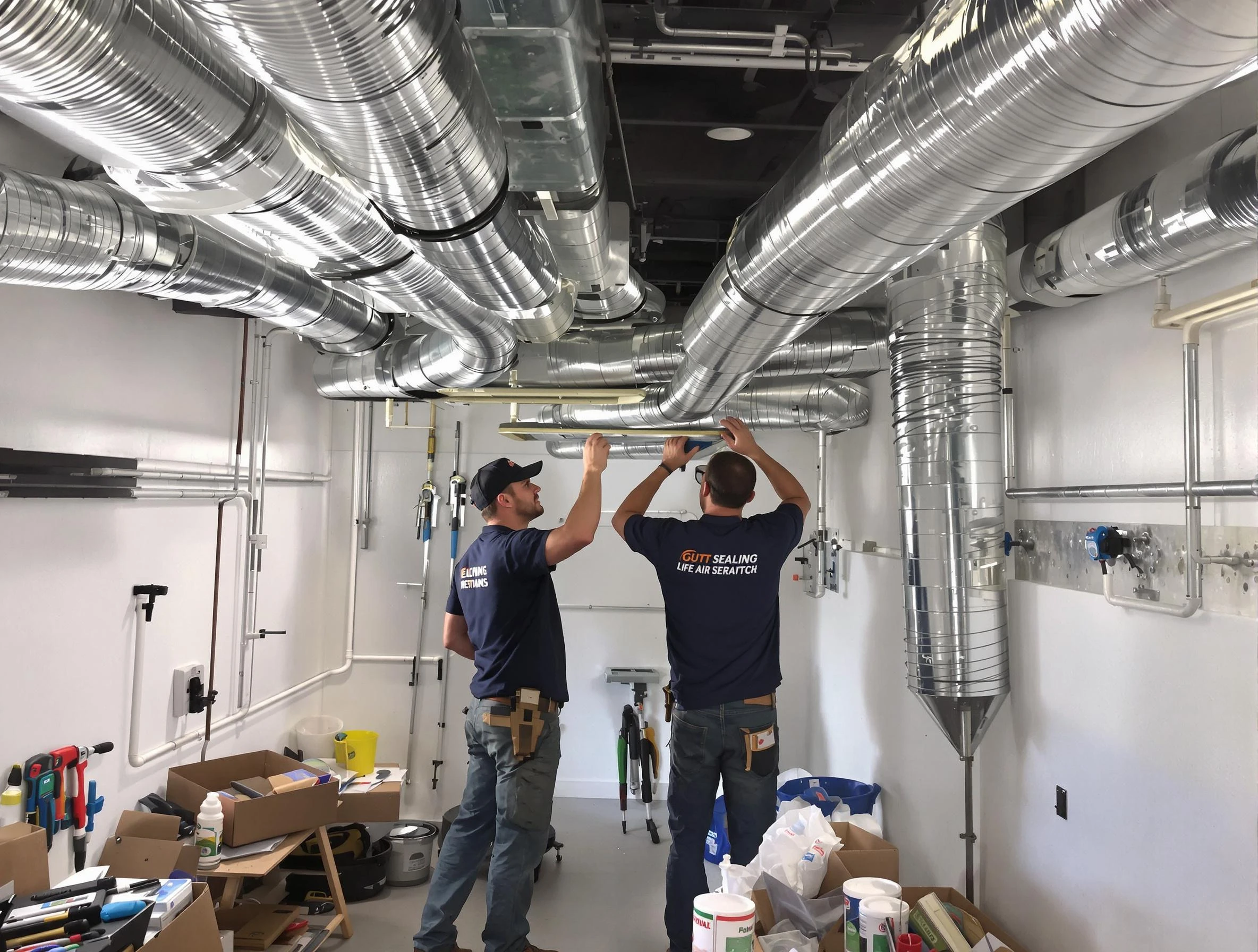 Loveland Air Duct Cleaning technician applying professional duct sealing solutions in Loveland